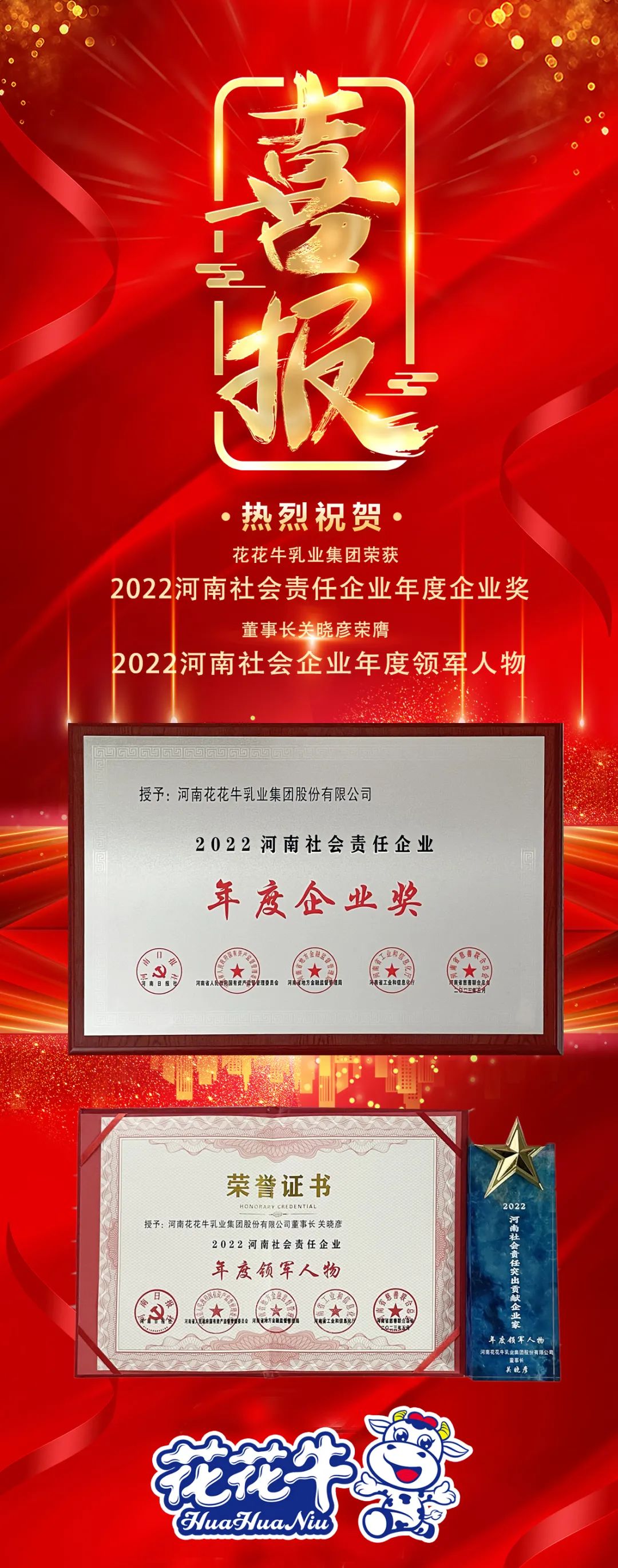喜報|花花牛乳業集團摘得兩項殊榮 喜報|花花牛乳業集團摘得兩項殊榮